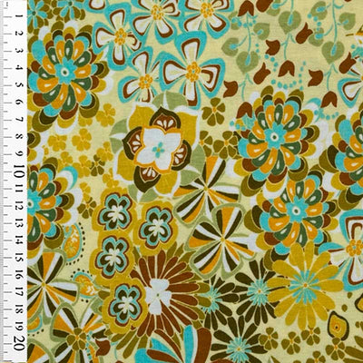 Digital viscose jersey med 60'er blomster - KreStoffer