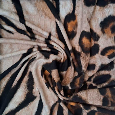 Digital viscose jersey med mixet dyreprint - KreStoffer