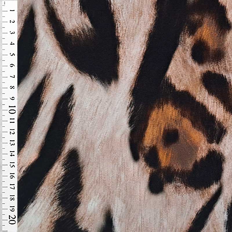 Digital viscose jersey med mixet dyreprint - KreStoffer