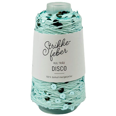 Disco garn med pailletter fra Strikkefeber Mint
