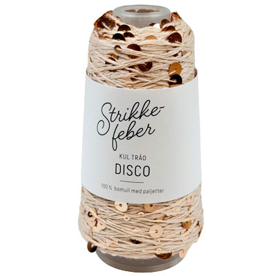 Disco garn med pailletter fra Strikkefeber Beige