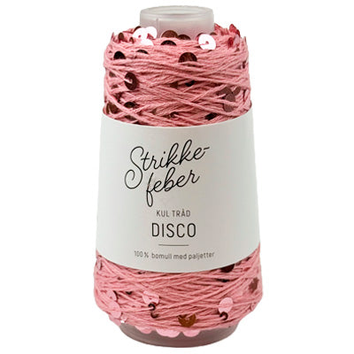 Disco garn med pailletter fra Strikkefeber Rosa