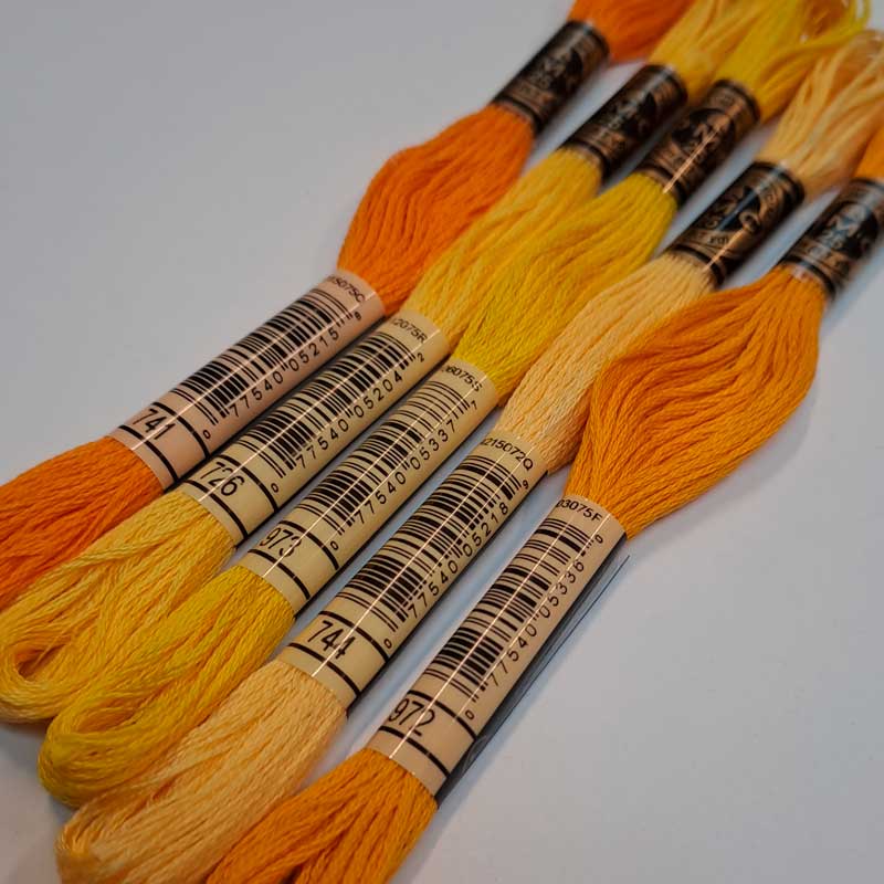 Broderigarn pakke med 21 farver