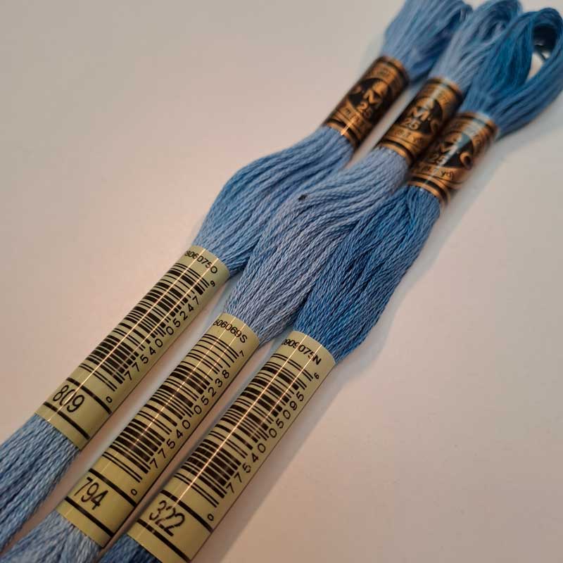 Broderigarn pakke med 21 farver