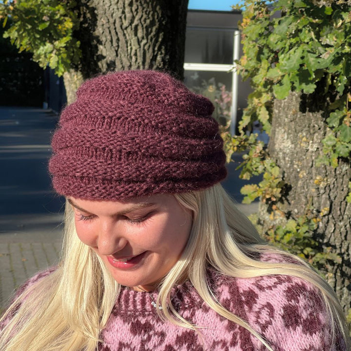 Strikkekit Mary hue i KOS og Tynd Silk Mohair inkl. gratis opskrift