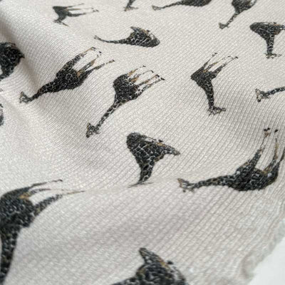 Drop needle digitalprint rib jersey med giraf - KreStoffer