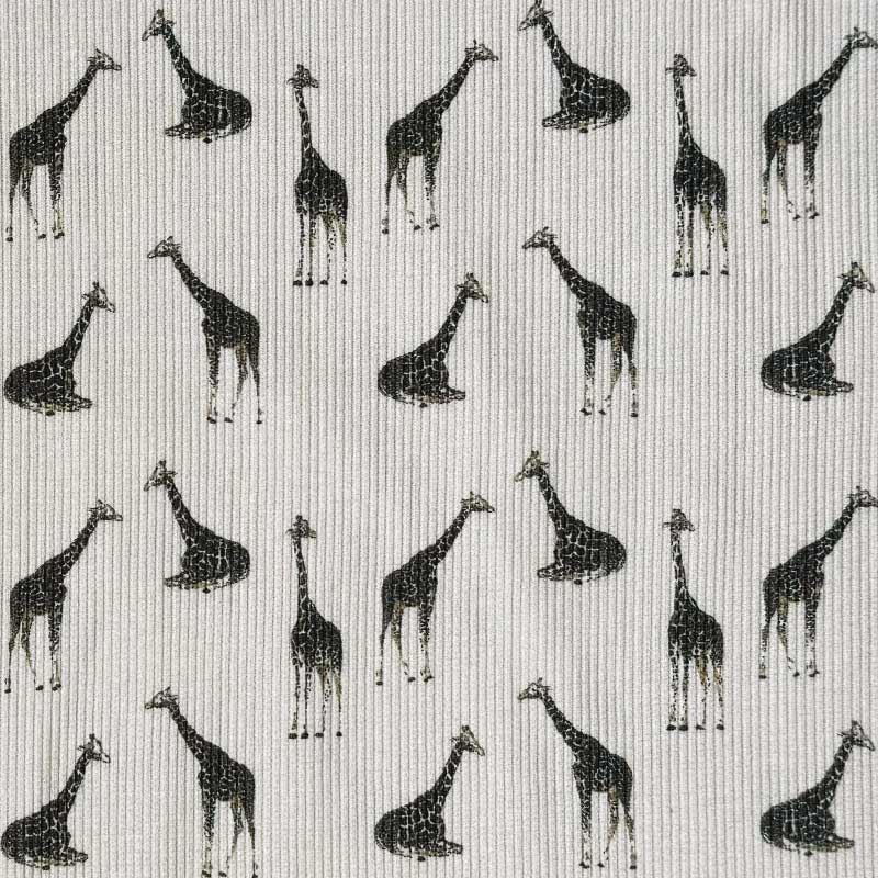 Drop needle digitalprint rib jersey med giraf