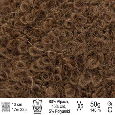 Drops Alpaca Bouclé garn Chokolade