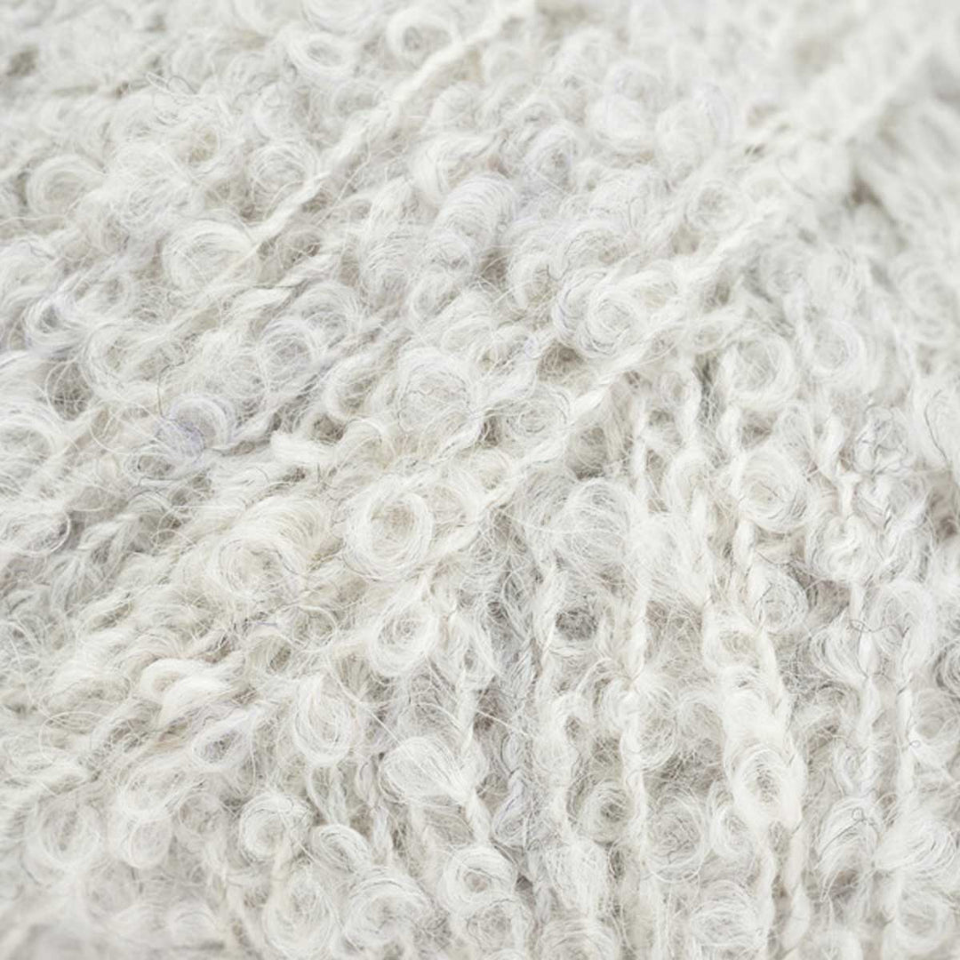 Drops Alpaca Bouclé garn Krystalgrå mix