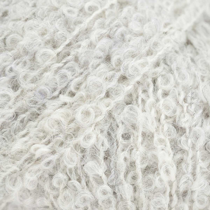 Drops Alpaca Bouclé garn Krystalgrå mix