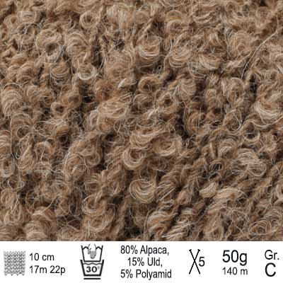 Drops Alpaca Bouclé garn Brun mix