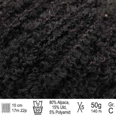 Drops Alpaca Bouclé garn Sort