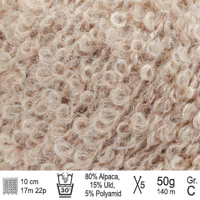 Drops Alpaca Bouclé garn Lys beige mix
