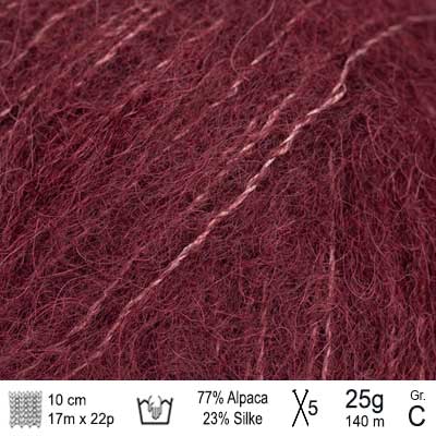 Drops Brushed Alpaca Silk garn Plommonvin