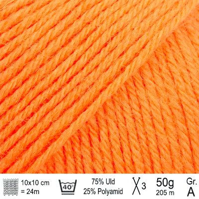 Drops Fabel garn farve Elektrisk orange - KreStoffer