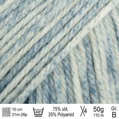 Drops Fiesta garn Vasket denim, Print