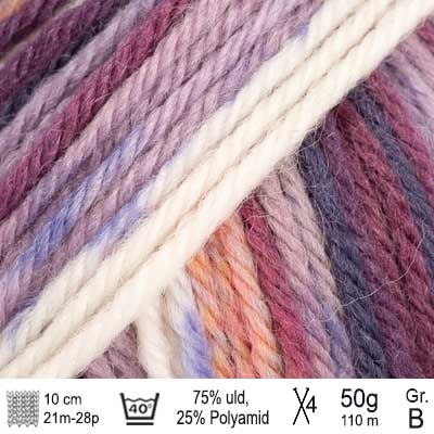 Drops Fiesta garn Purple rain print farve 15
