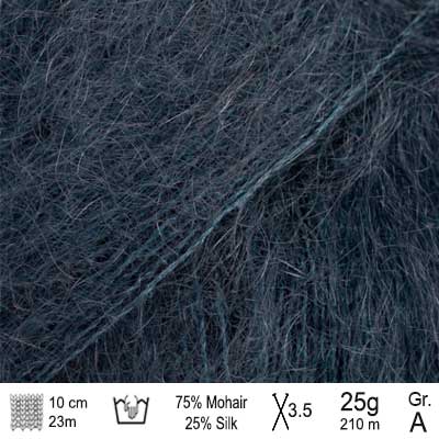 Drops Kid Silk garn Midnat skygge