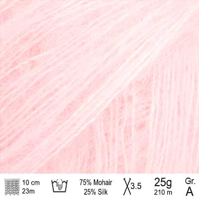 Drops Kid Silk garn Pastelrosa
