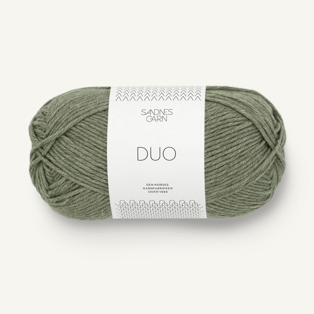 Duo garn fra Sandnes Garn Støvet mosegrøn