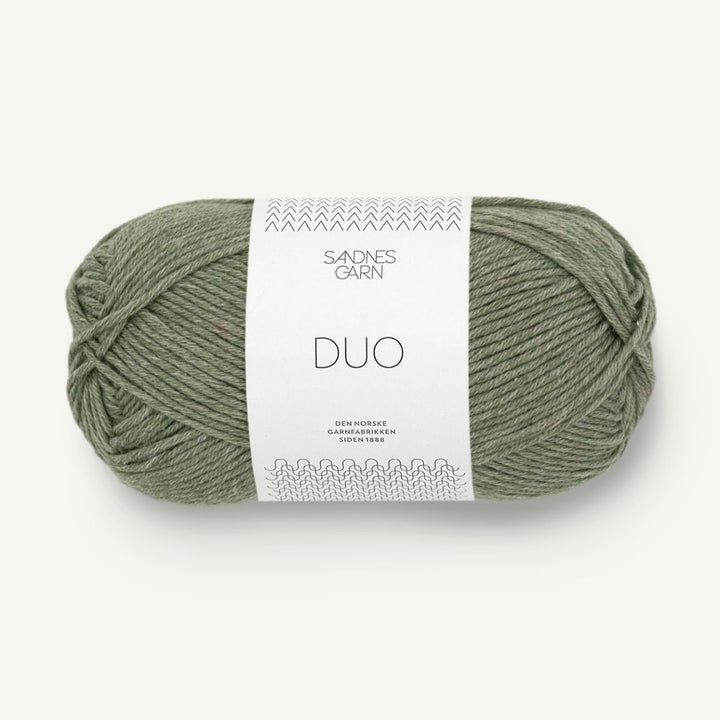 Duo garn fra Sandnes Garn Støvet mosegrøn