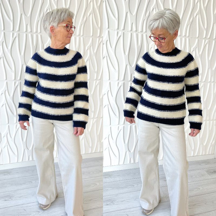 Easy Stripe Jumper fra NORDIC KNIT HOUSE i Fritidsgarn