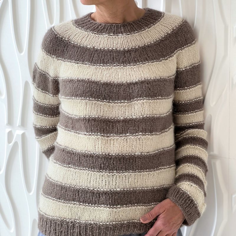 Strikkekit Easy Stripe Jumper fra NORDIC KNIT HOUSE i KOS garn