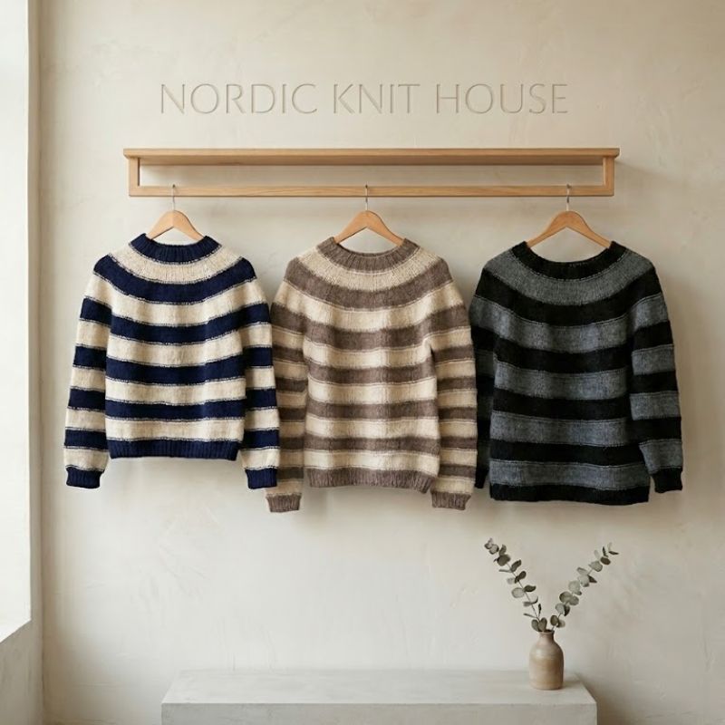 Easy Stripe Jumper fra Nordic Knit House