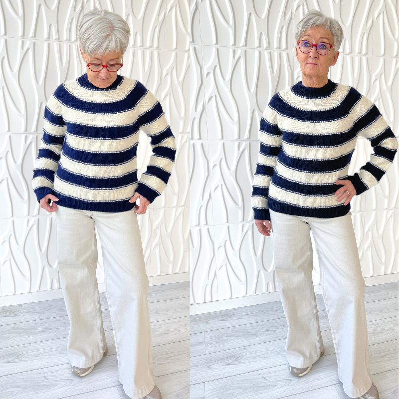 Easy Stripe Jumper fra NORDIC KNIT HOUSE i Fritidsgarn