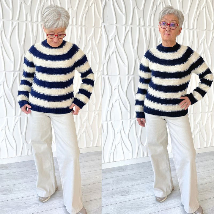 Easy Stripe Jumper fra NORDIC KNIT HOUSE i Fritidsgarn