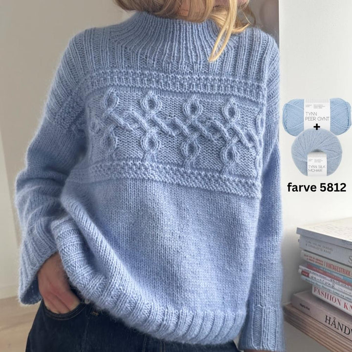 Strikkekit Edith Sweater fra Le Knit i Tynd Peer Gynt og Tynd Silk Mohair
