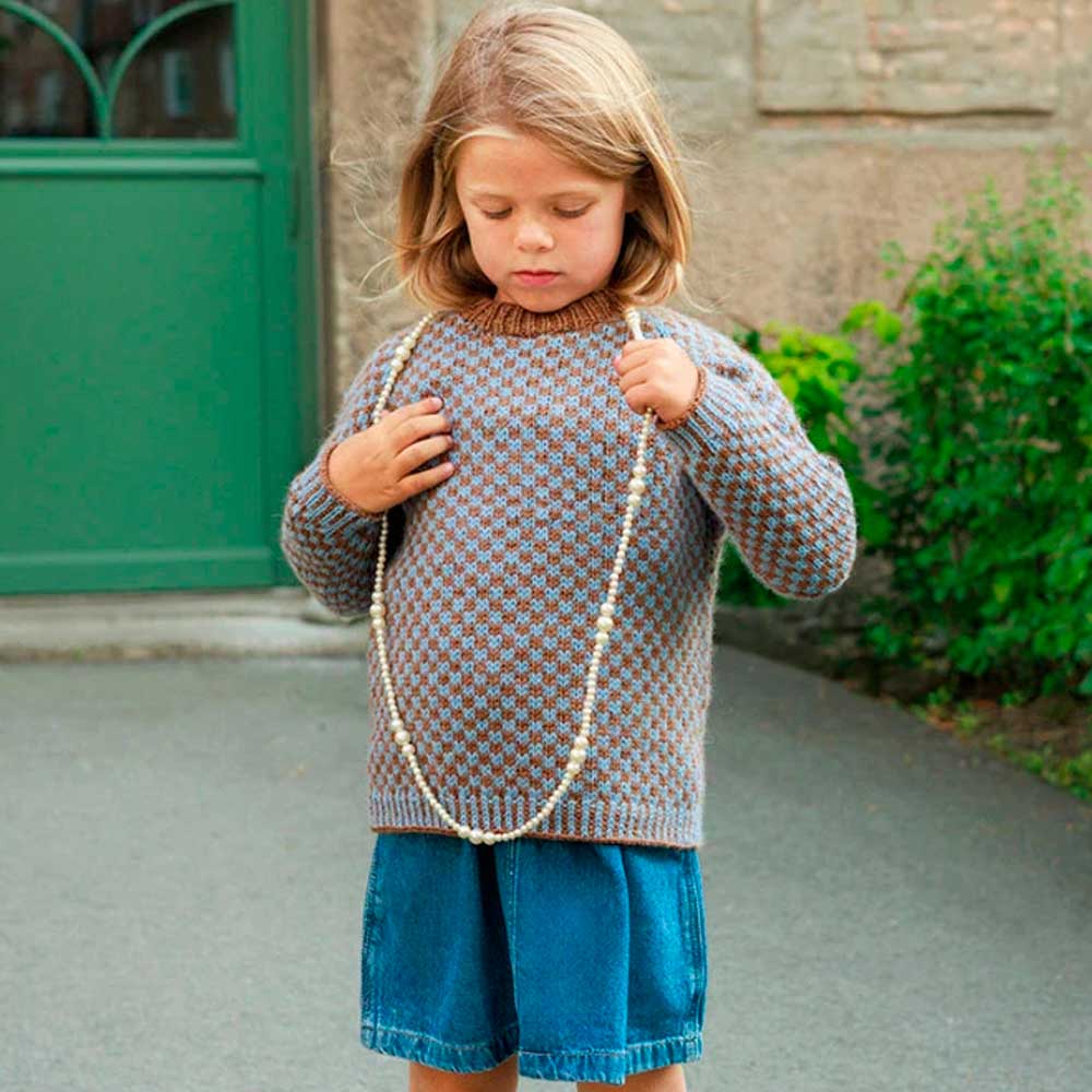 Strikkekit 2608-3 Eilif Junior sweater i Alpakka uld