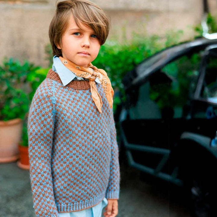 Strikkekit 2608-3 Eilif Junior sweater i Alpakka uld