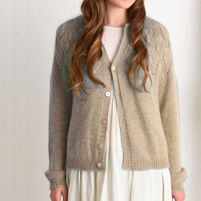 Strikkekit Ella Cardigan fra Le Knit i Tynd Merinould og Tynd Silk Mohair