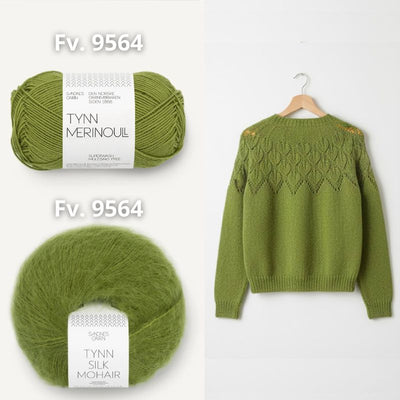 Strikkekit Ella Cardigan fra Le Knit i Tynd Merinould og Tynd Silk Mohair