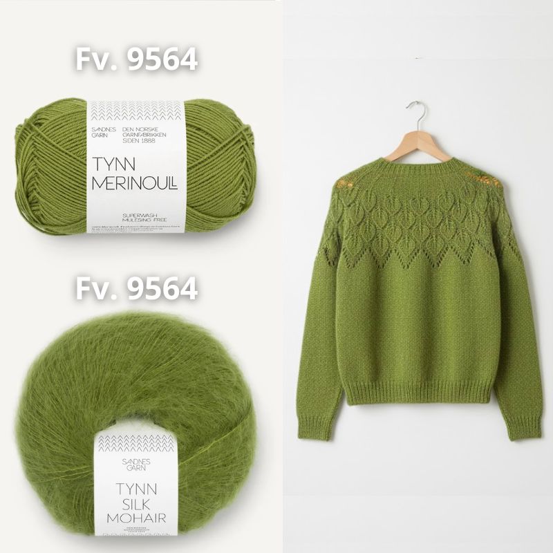 Strikkekit Ella Cardigan fra Le Knit i Tynd Merinould og Tynd Silk Mohair