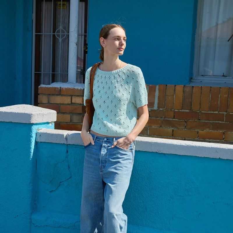 Strikkekit Elodie Tee i Line garn fra Sandnes Garn