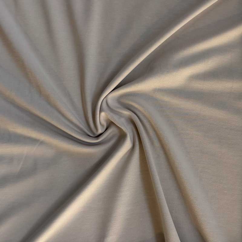 Ensfarvet bomuldsjersey, sand - KreStoffer