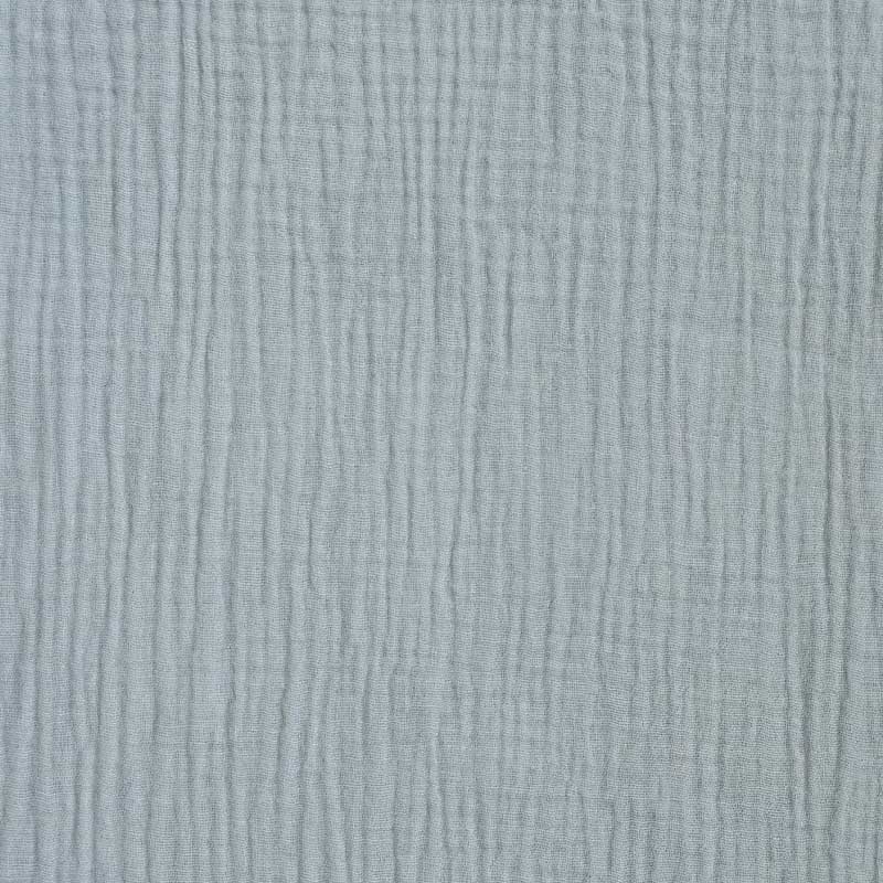 Ensfarvet double gauze, babyblå - KreStoffer