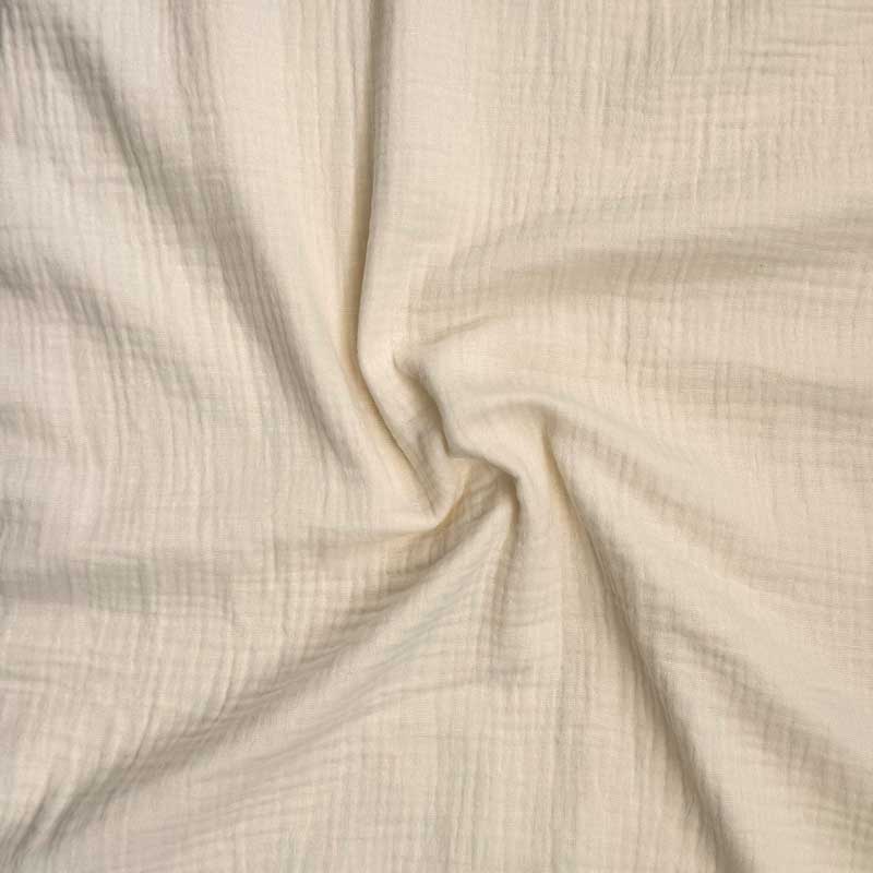Ensfarvet double gauze, ecru