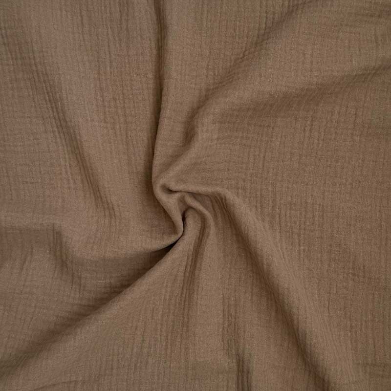 Ensfarvet double gauze, nougat