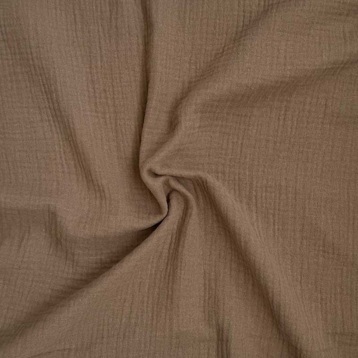 Ensfarvet double gauze, nougat