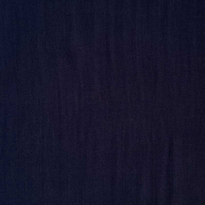 Ensfarvet fast viscose / hør, marine - KreStoffer