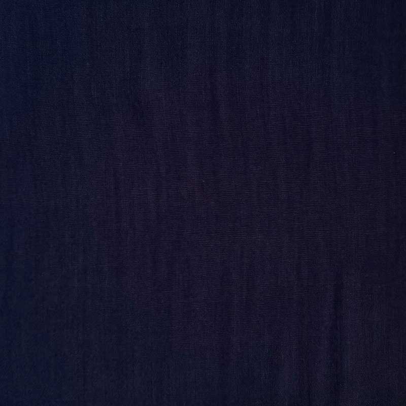 Ensfarvet fast viscose / hør, marine - KreStoffer