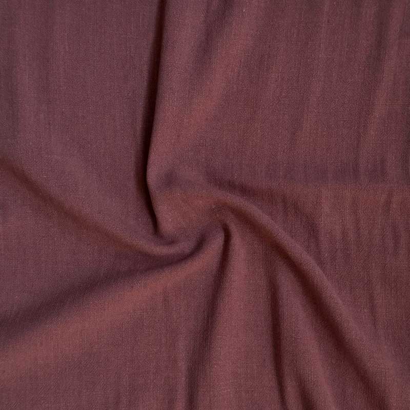 Ensfarvet fast viscose / hør mørk rosa
