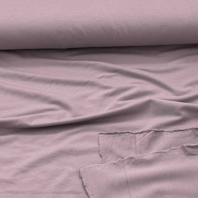 Ensfarvet French Terry i rosa