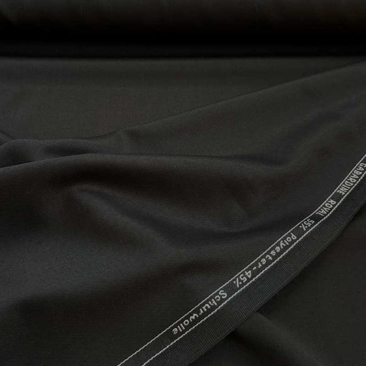 Ensfarvet gabardine sort