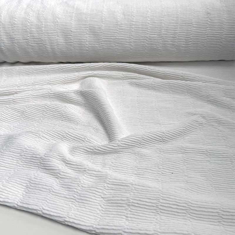 Ensfarvet Jacquard strik hvid