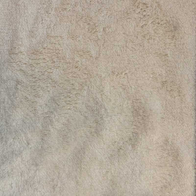 Ensfarvet plys med fleece bagside i off white - KreStoffer