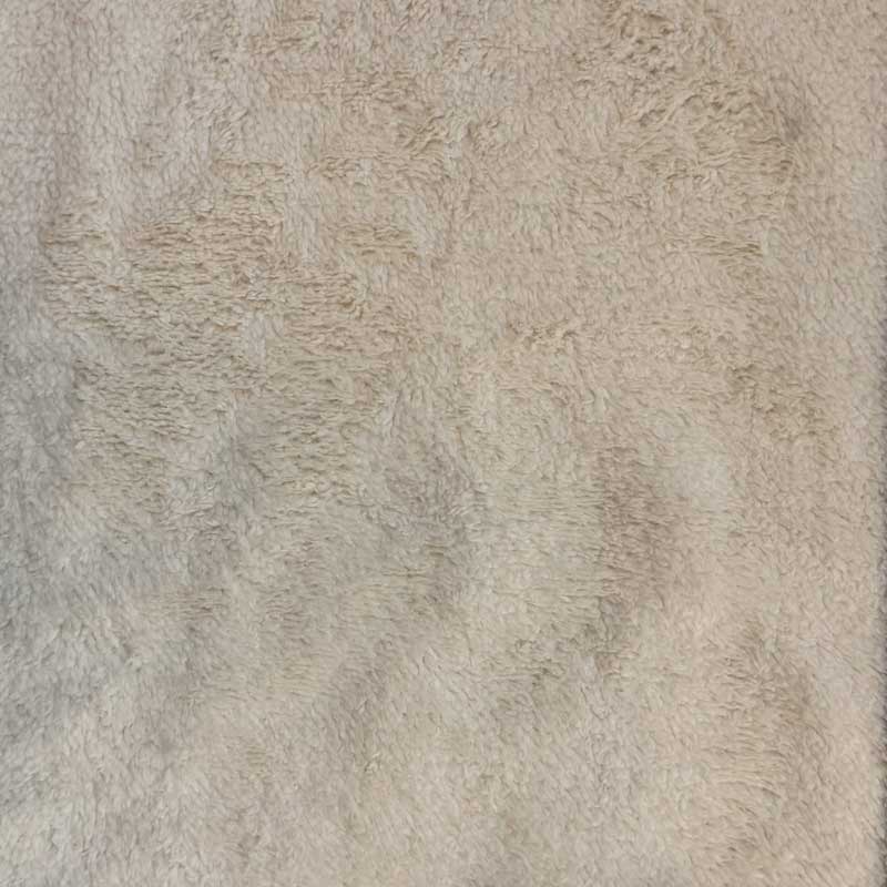 Ensfarvet plys med fleece bagside i off white - KreStoffer
